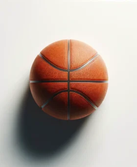DALL·E 2024-03-04 02.29.16 - Create a highly realistic photo-style image featuring a basketball viewed from directly above on a white background. The basketball should be placed i